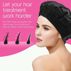 Soin capillaire avec le casque Tifara Beauty pour cheveux hydratés et revitalisés.