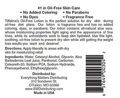 Texture cremeuse de Tiffalina's Lotion sans huile, application facile.