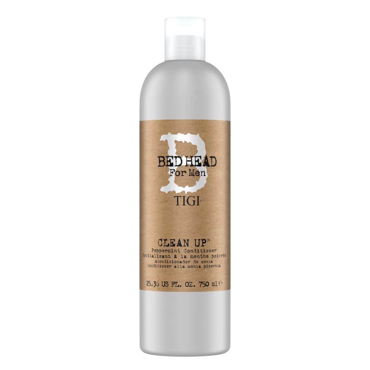 TIGI Bed Head B for Men Clean Up Peppermint Conditioner, verse la bouteille pour une sensation rafraîchissante.