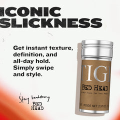 Bed Head TIGI baton cire: texture immédiate et séparation nette.