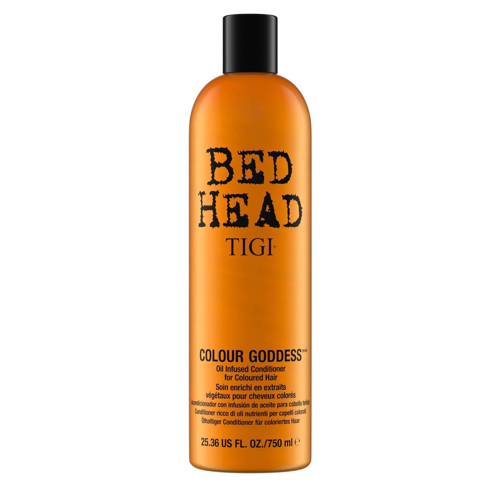 TIGI Bed Head Color Goddess Conditionneur : bouteille prête pour une brillance durable.