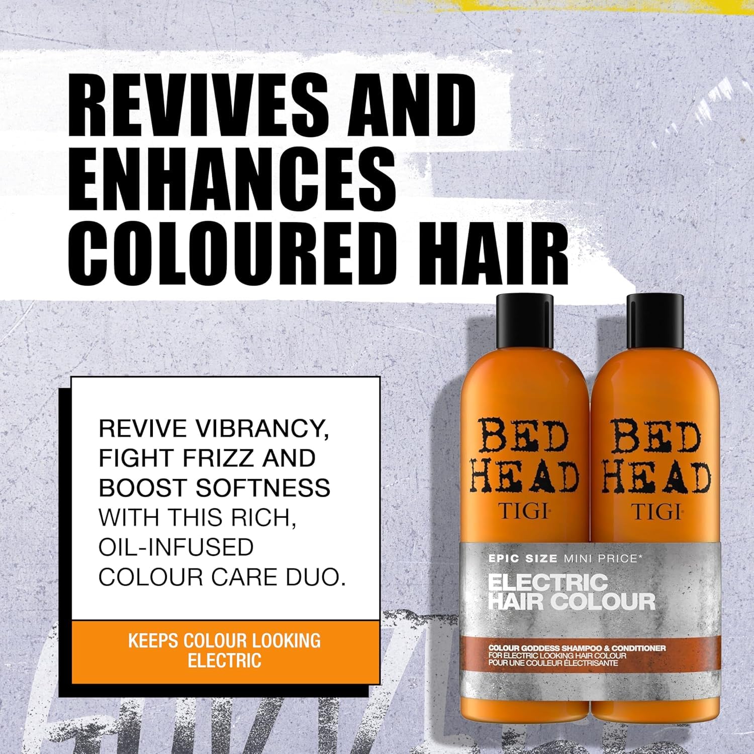 TIGI Bed Head Color Goddess Conditionneur : emballage clair pour facilité d'identification en salle de bain.