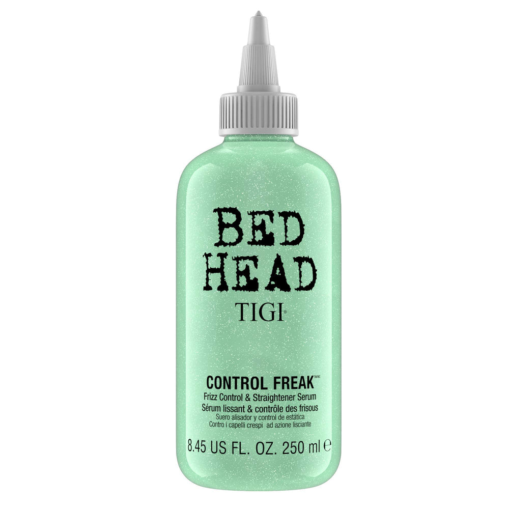 Sérum TIGI Bed Head Control Freak, flacon visible, offre douceur et brillance.
