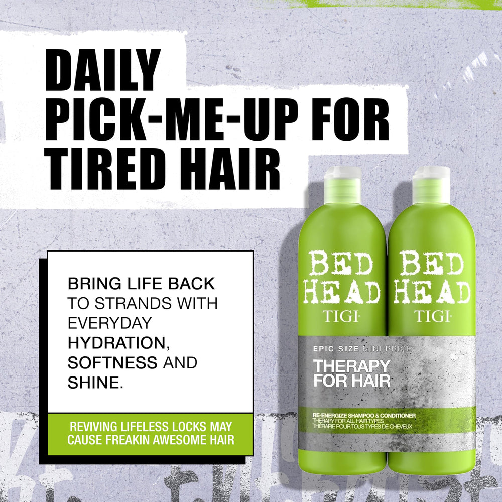 Bed Head TIGI Shampoing Re-Energize: démêlage facilité et texture lisse.