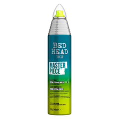 Bouteille TIGI Bed Head Masterpiece Shine Hairspray prête à l’emploi pour une finition brillante durable