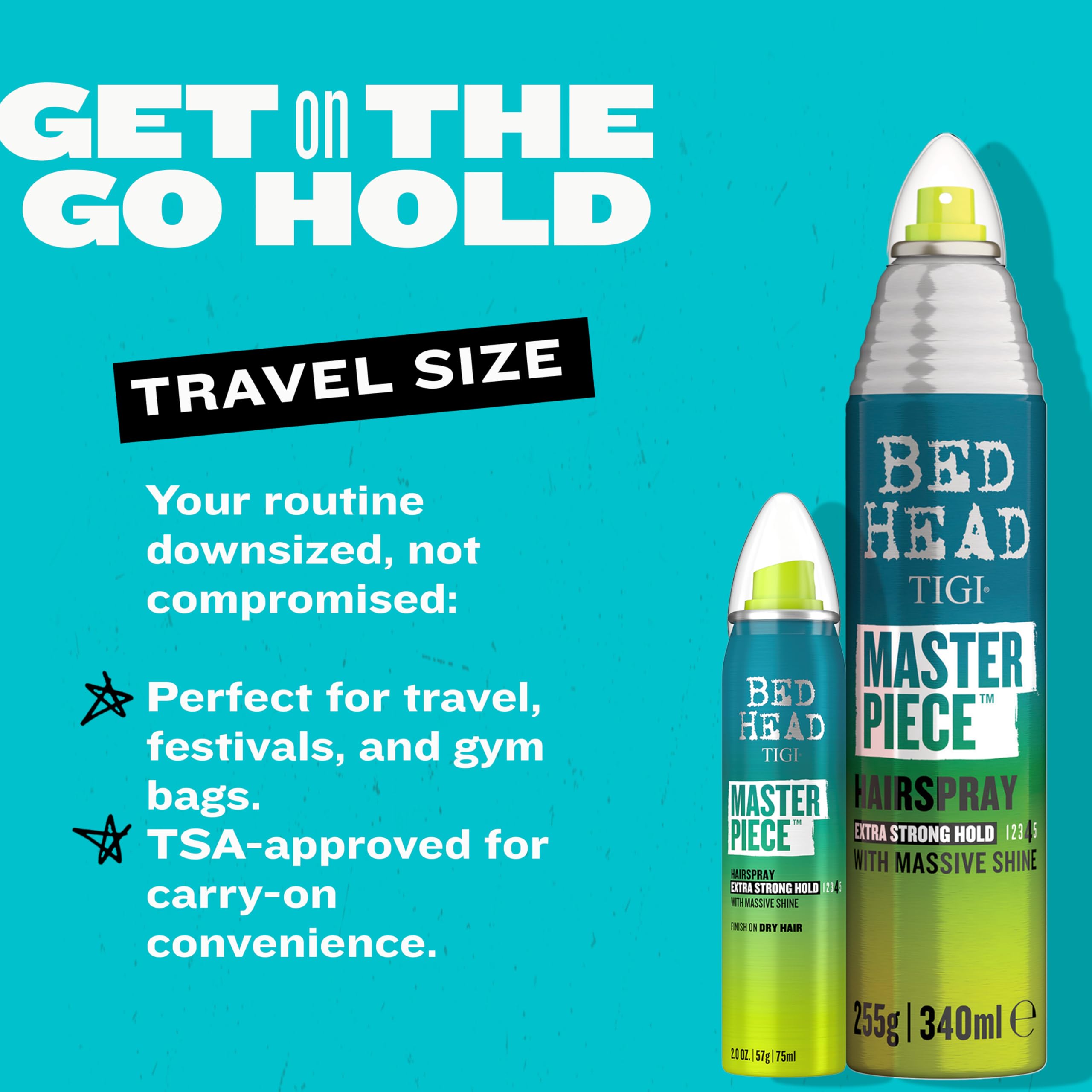 TIGI Bed Head Masterpiece tenue ferme adaptée à tous types de cheveux.