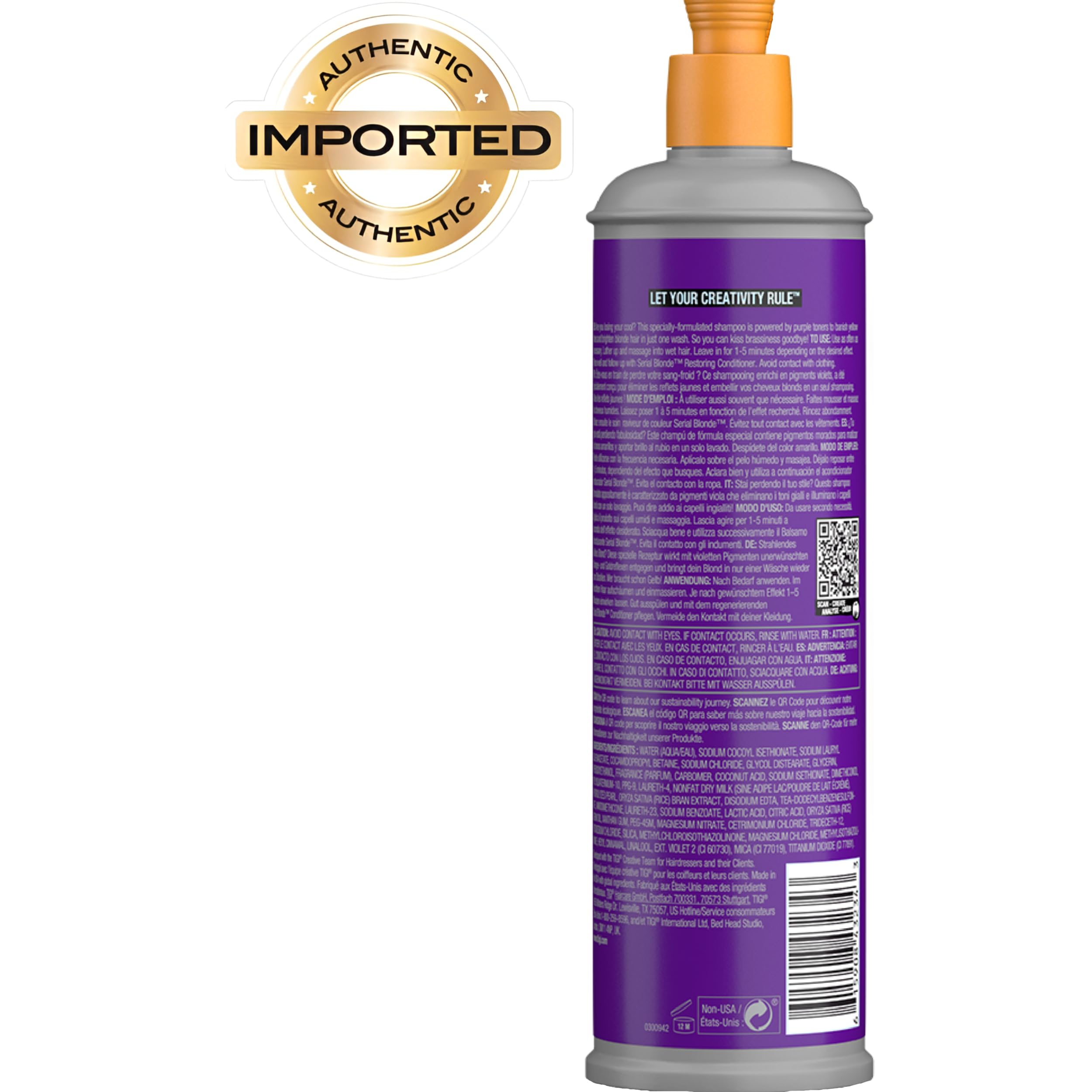 TIGI Bed Head Purple Toning Serial Blonde: neutralise les reflets jaunes pour blondes plus claires.