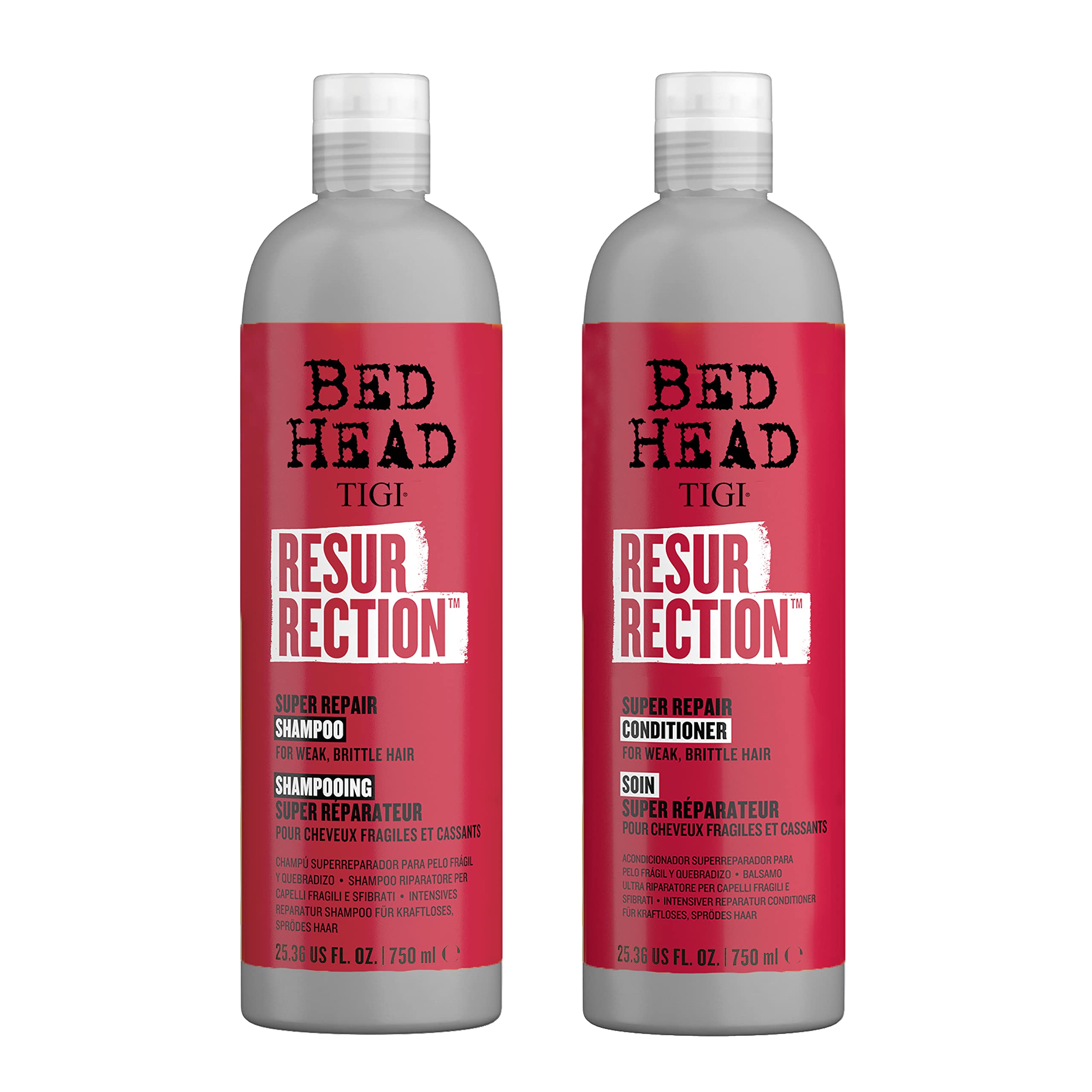 Shampoing TIGI Bed Head Resurrection en bouteille, réparateur intensif pour cheveux secs et abîmés