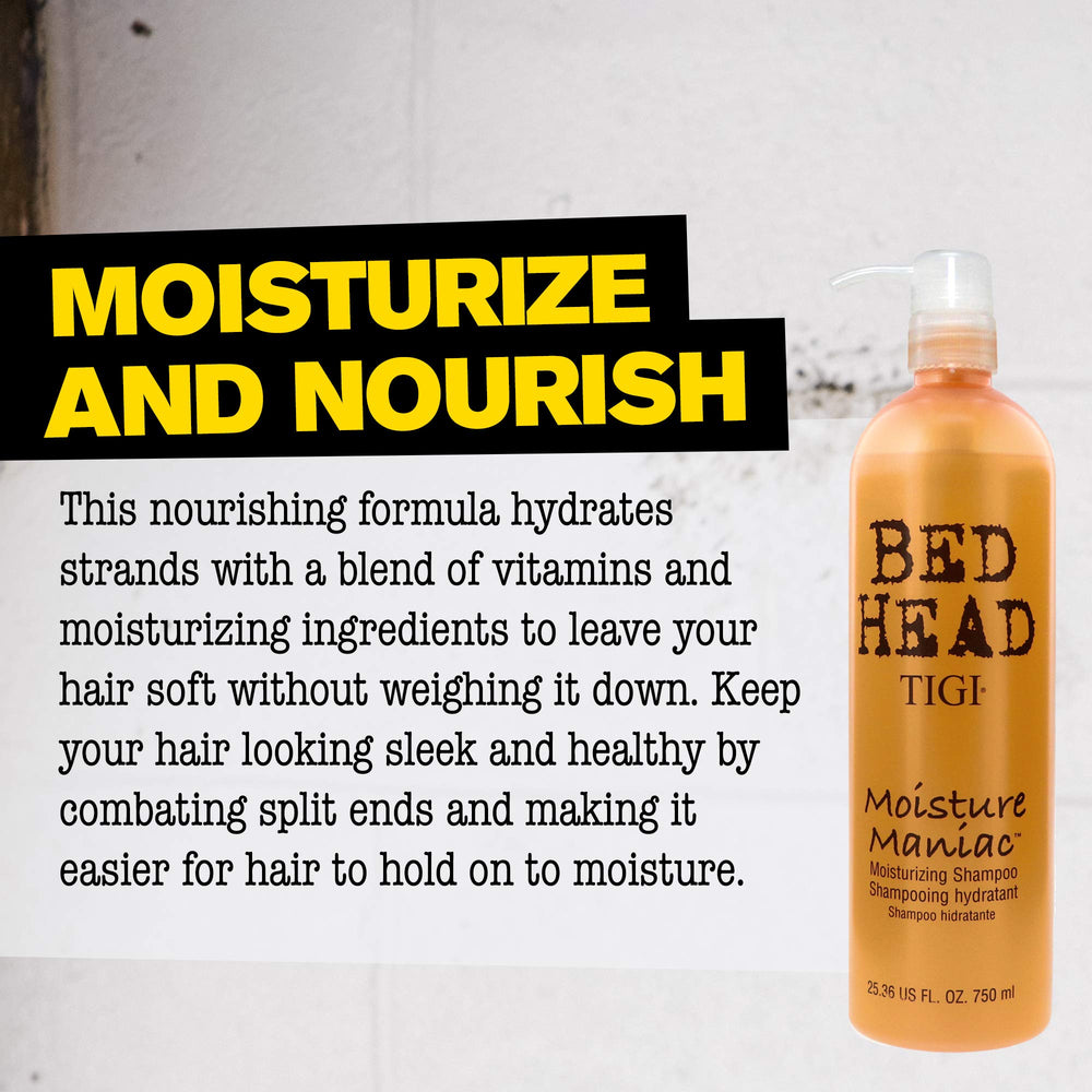 TIGI Bed Head Shampoing appliqué sur cheveux humides et mousse riche.
