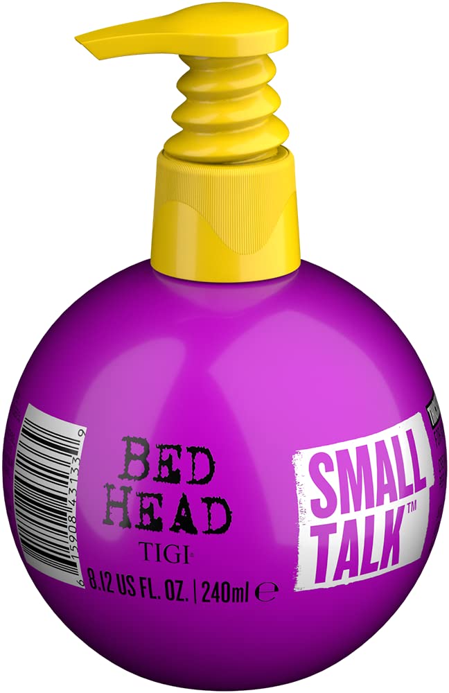 Gros plan sur la bouteille TIGI Bed Head Small Talk illustrant densification des cheveux