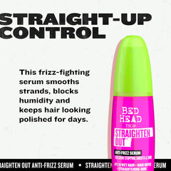TIGI Bed Head Straighten Out crée une barrière contre l’humidité et les frisottis.