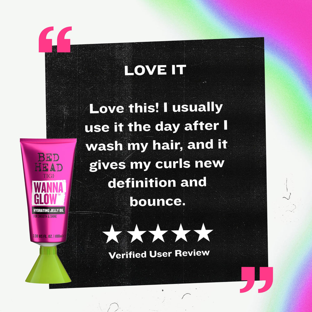 TIGI Bed Head Wanna Glow hydratation profonde pour cheveux éclatants.