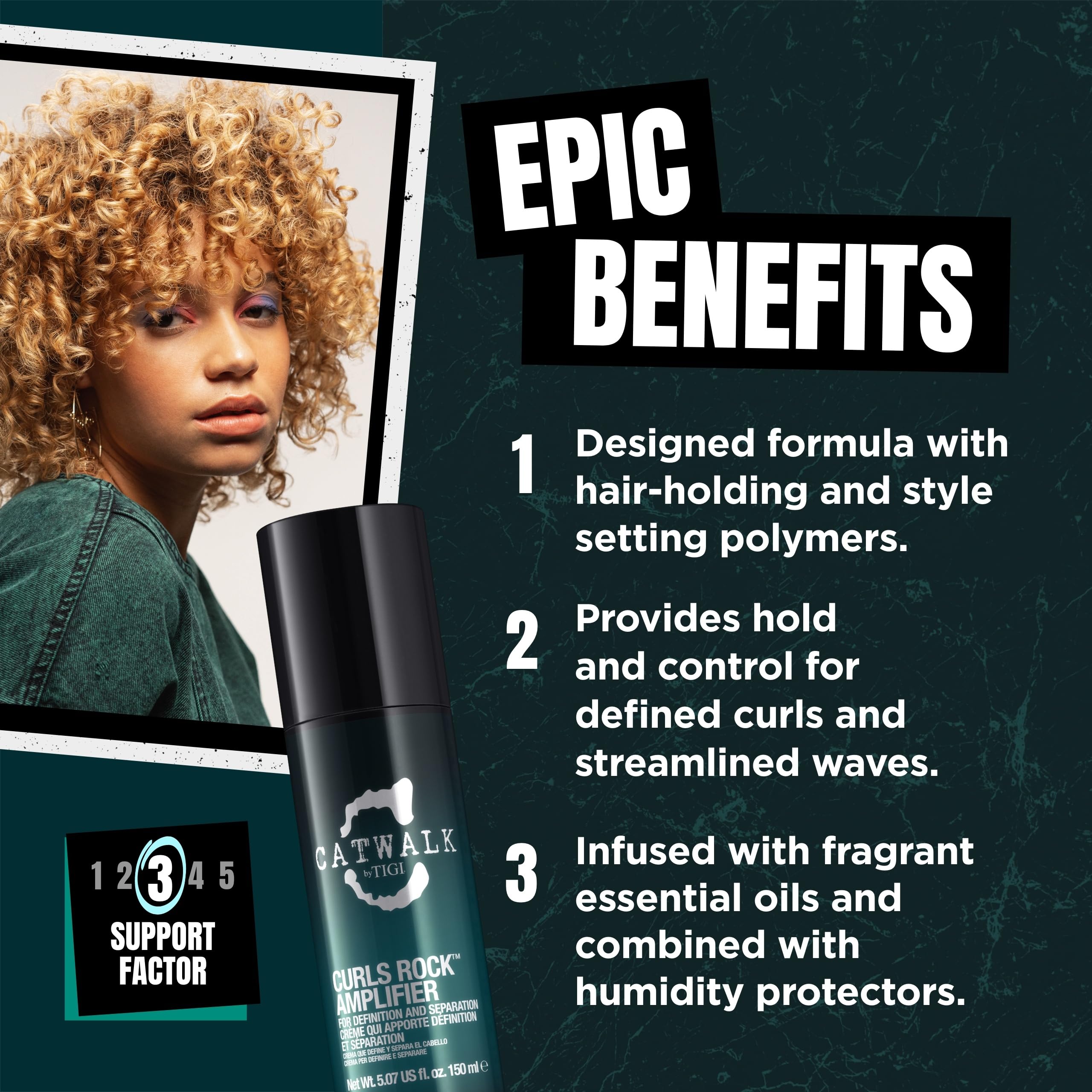 Catwalk by TIGI Curls Rock Amplifier Curl Cream : boucles parfaitement définies après application.