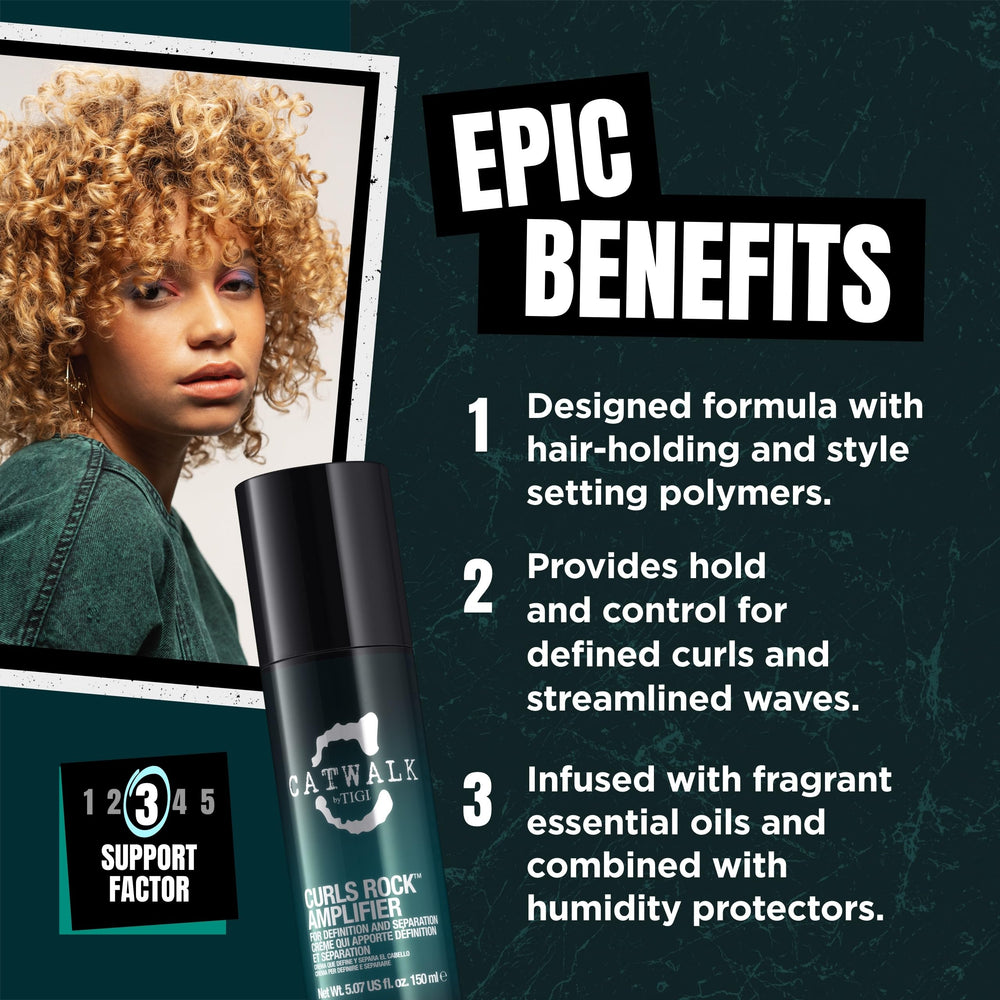 Catwalk by TIGI Curls Rock Amplifier Curl Cream : boucles parfaitement définies après application.