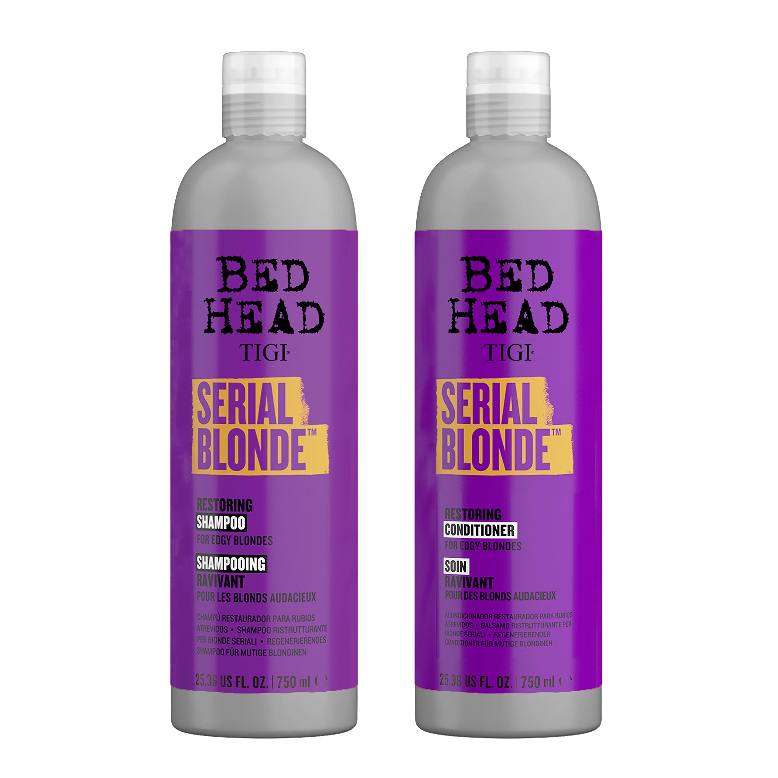 Coffret TIGI Bed Head Serial Blonde – shampoing réparateur renforçant les blondes endommagées.
