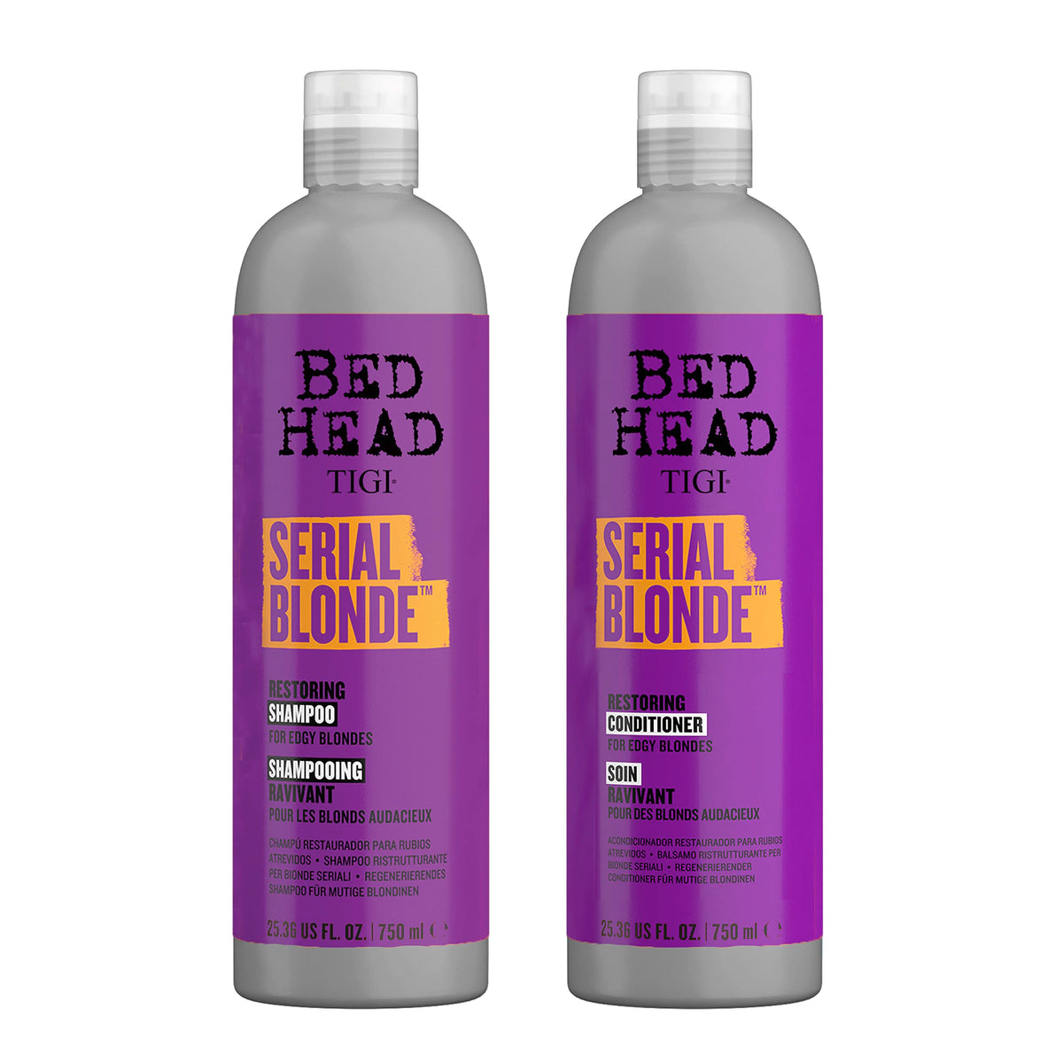 Coffret TIGI Bed Head Serial Blonde – shampoing réparateur renforçant les blondes endommagées.