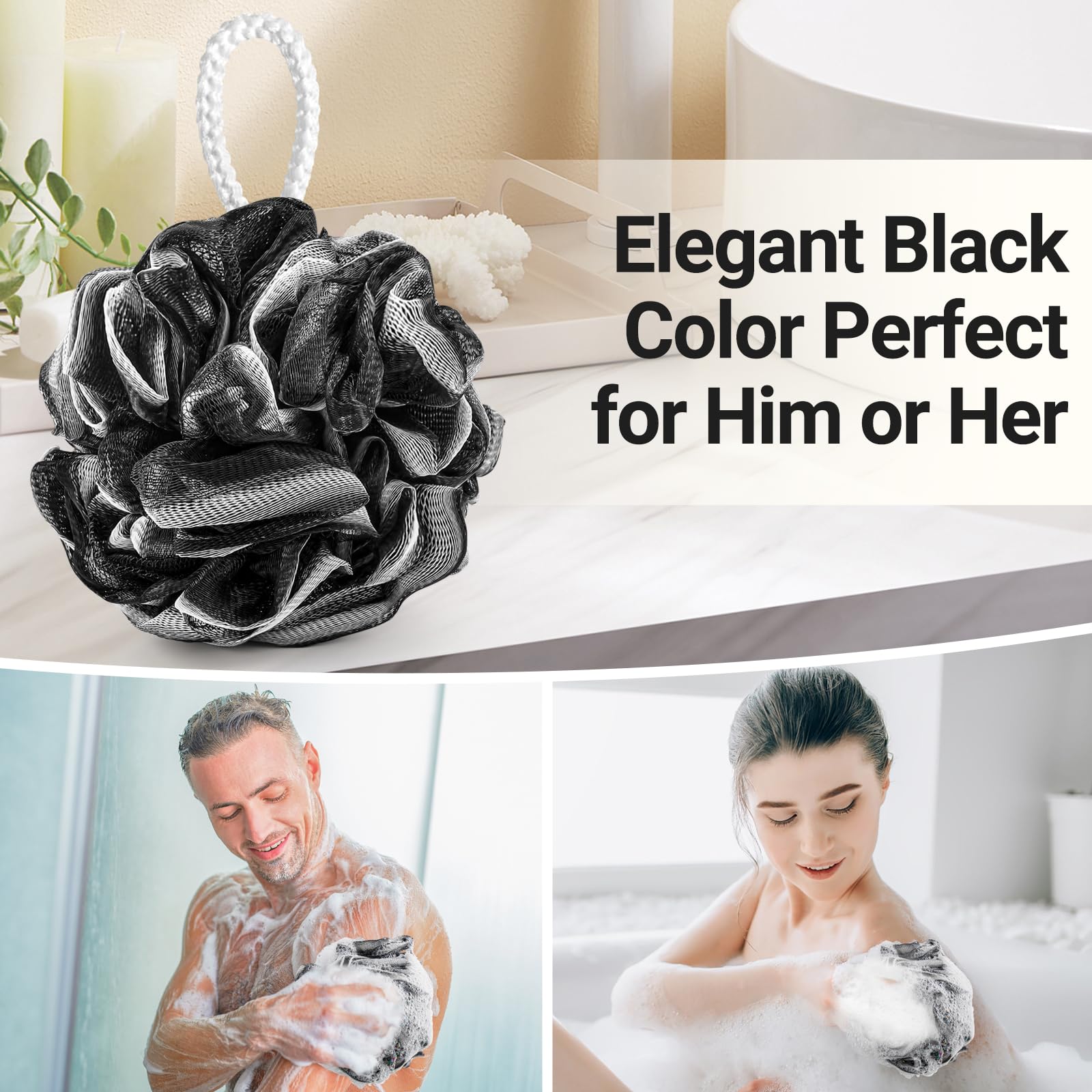 Tilcare Loofah Charbon, produit durable et facile à rincer pour nettoyage.