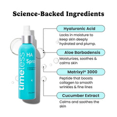 Timeless Skin Care brume visage avec acide hyaluronique pour hydratation rapide