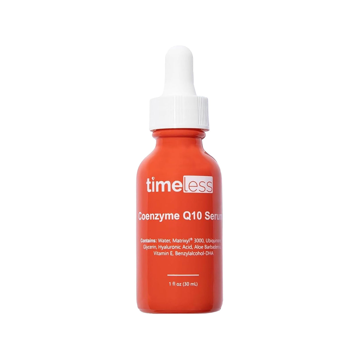 Timeless Skin Care Coenzyme Q10 Serum : bouteille claire prête pour l'hydratation quotidienne