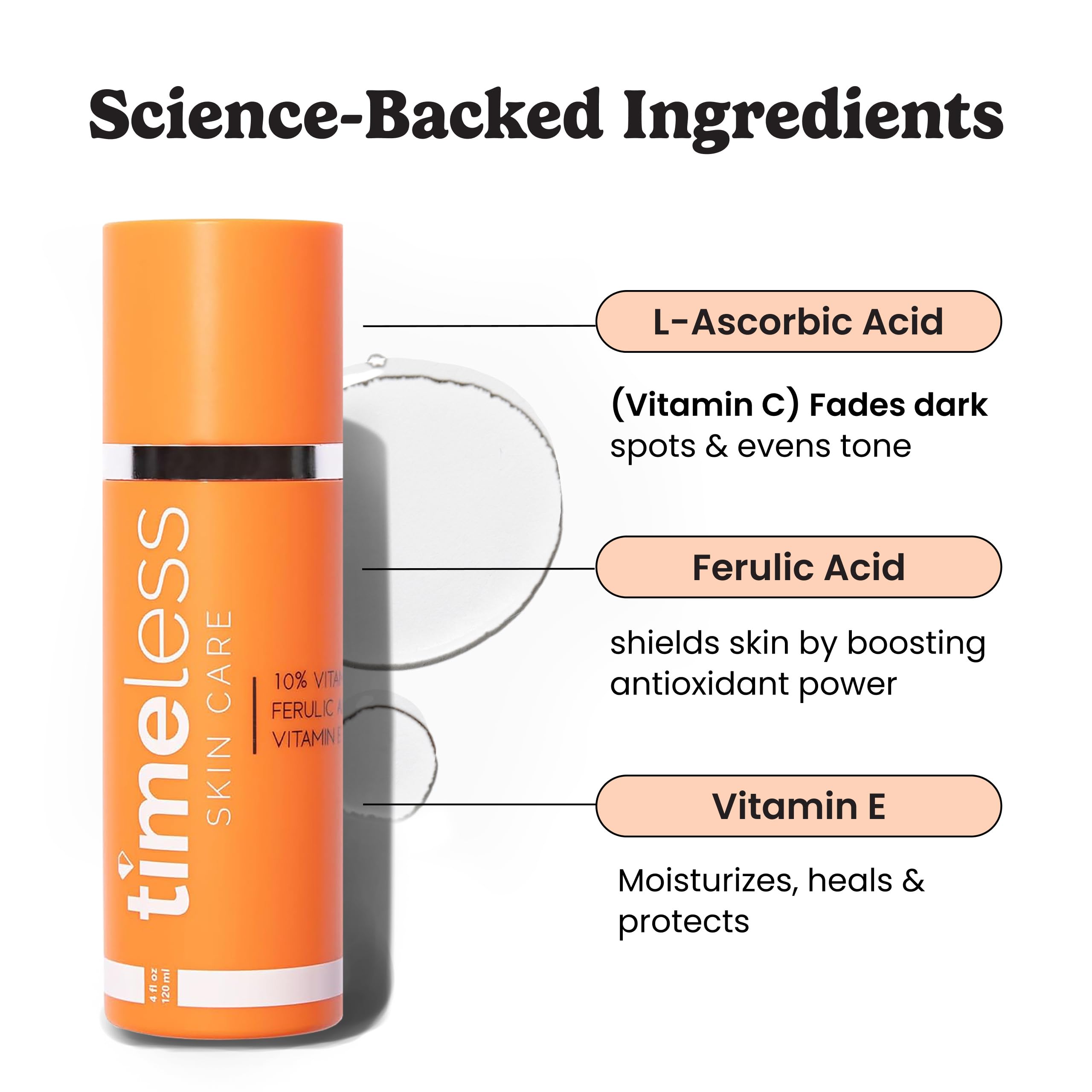 Timeless Skin Care Sérum vitamine C et ferulique, effet équilibrant possible.