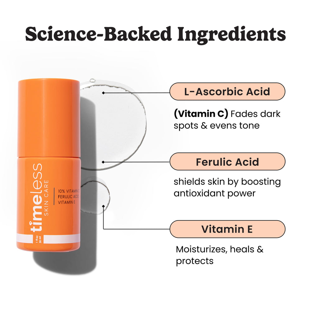 Timeless Skin Care Sérum Vitamine C — pompe pratique pour dosage précis