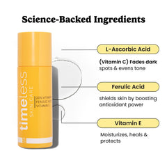 Texture du sérum Timeless Skin Care vitamine C, surface lisse et satinée