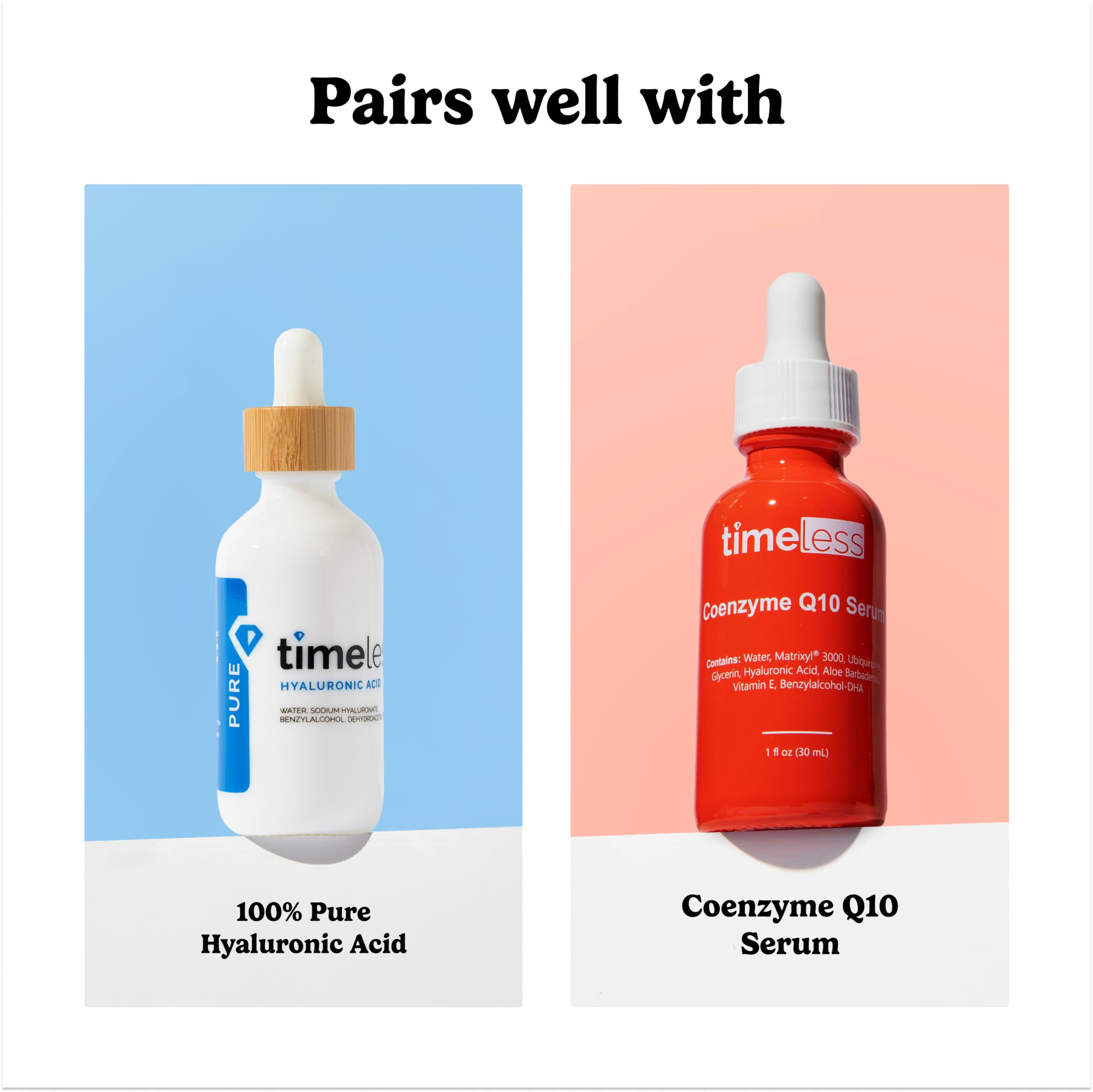 Routine quotidienne avec Timeless Sérum Vitamine C pour un teint uniforme.