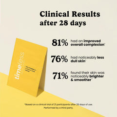 Timeless Skin Care Sérum vitamine C, emballage sachets, utilisation pratique.