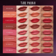 Atténue visiblement les ridules des lèvres avec Timephoria Nebula Velvet Lip Cream.
