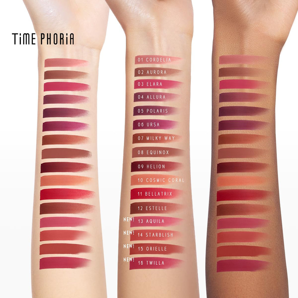 Couleur pigmentee qui dure toute la journée Timephoria Nebula Velvet Lip Cream.