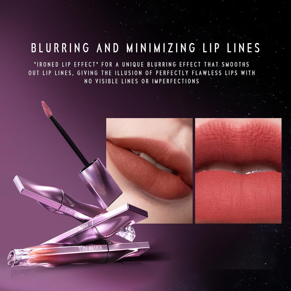 Longue tenue avec transfert réduit Timephoria Nebula Velvet Lip Cream.