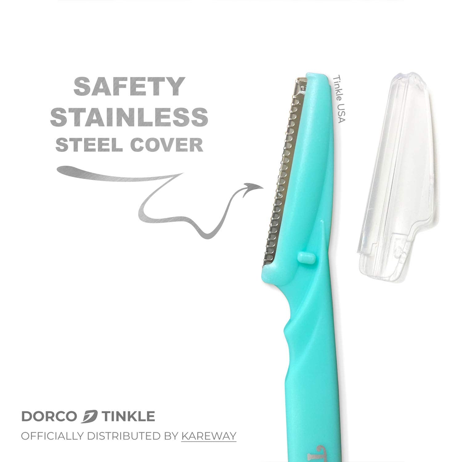 Rasoir Tinkle, design sûr, réduction d'irritation pour peaux sensibles.