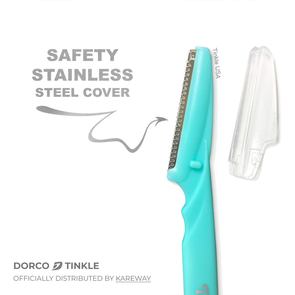 Rasoir Tinkle, design sûr, réduction d'irritation pour peaux sensibles.