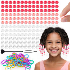 TINKRSTUFF ensemble billes silicone pour cheveux rose clair, pratique pour tresses rapides.