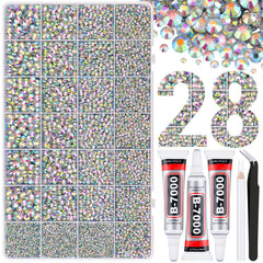 TINKRSTUFF boîte strass résine AB avec 28 grilles prête au bricolage.
