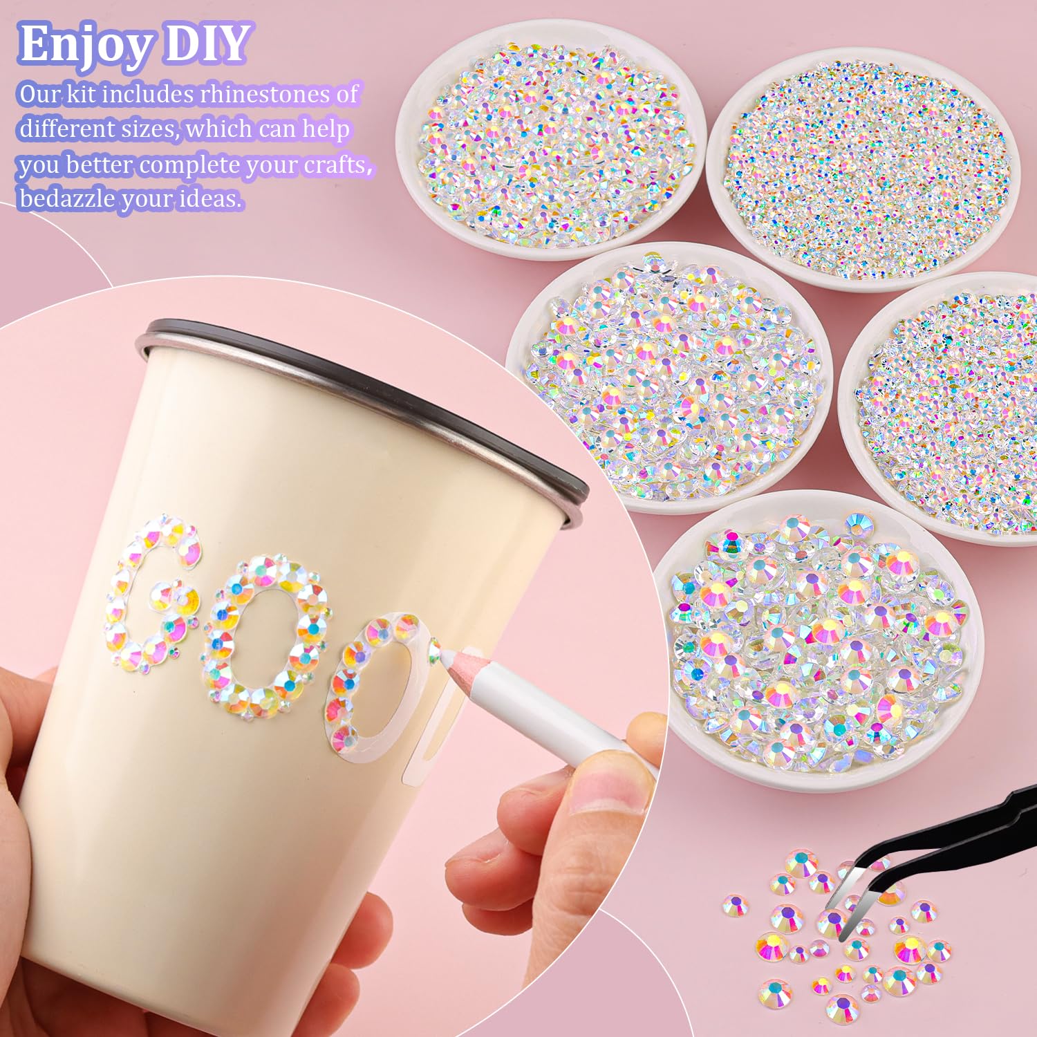 TINKRSTUFF paillettes résine AB 4 mm pour motifs étincelants sur textiles et objets