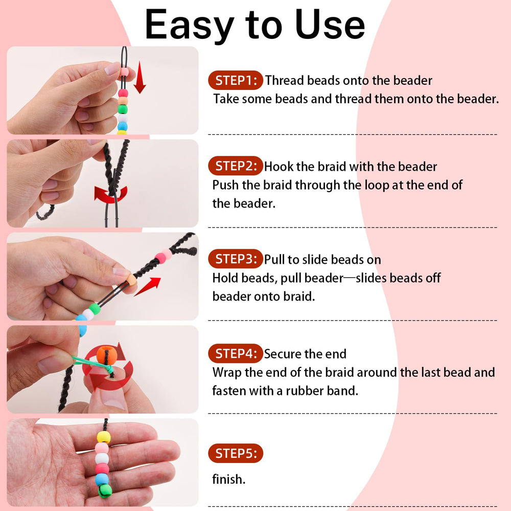 Perles cheveux doux TINKRSTUFF – toucher agréable et sécurité pour les cheveux.