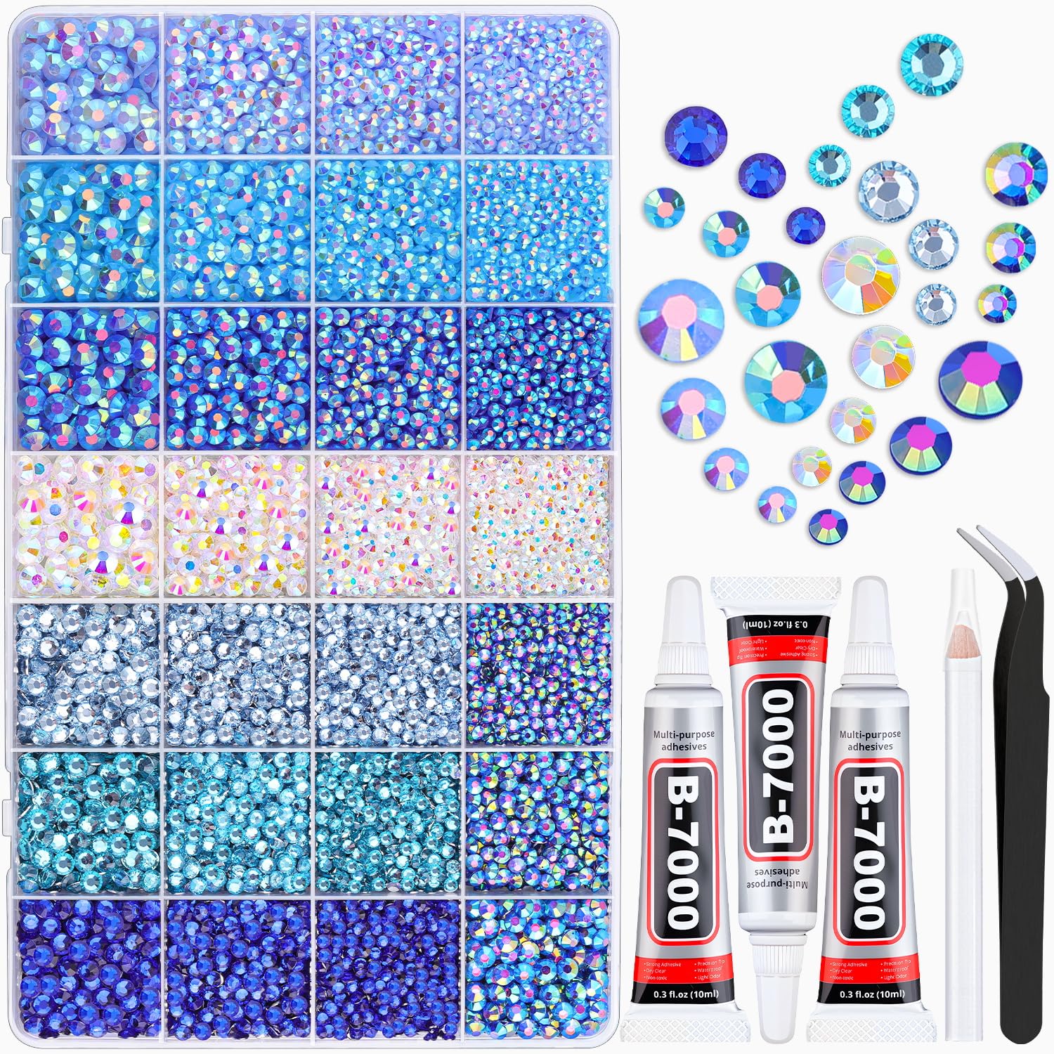 TINKRSTUFF pierres bleues, strass, prêt à embellir vos créations.