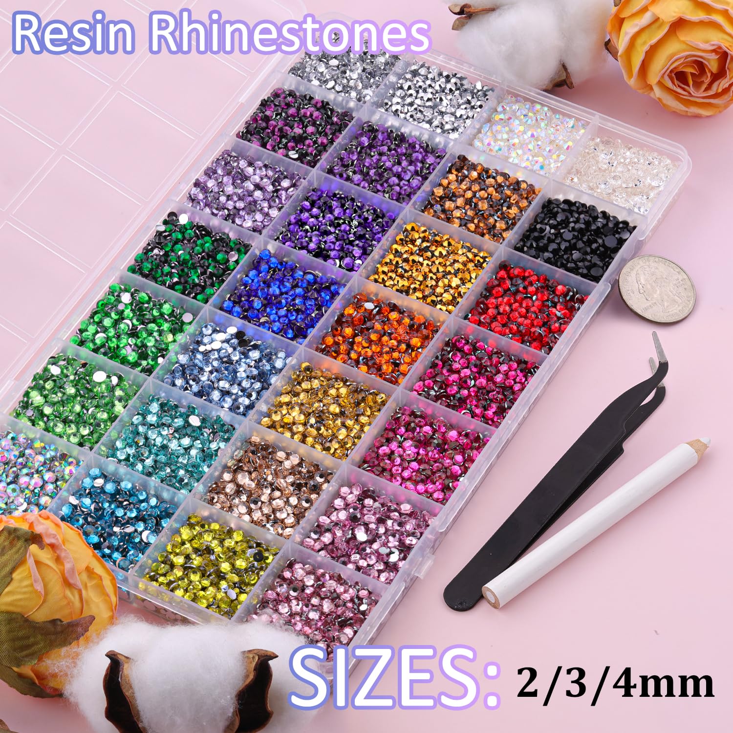 Pinces TINKRSTUFF pour saisir les strass et les poser avec précision.