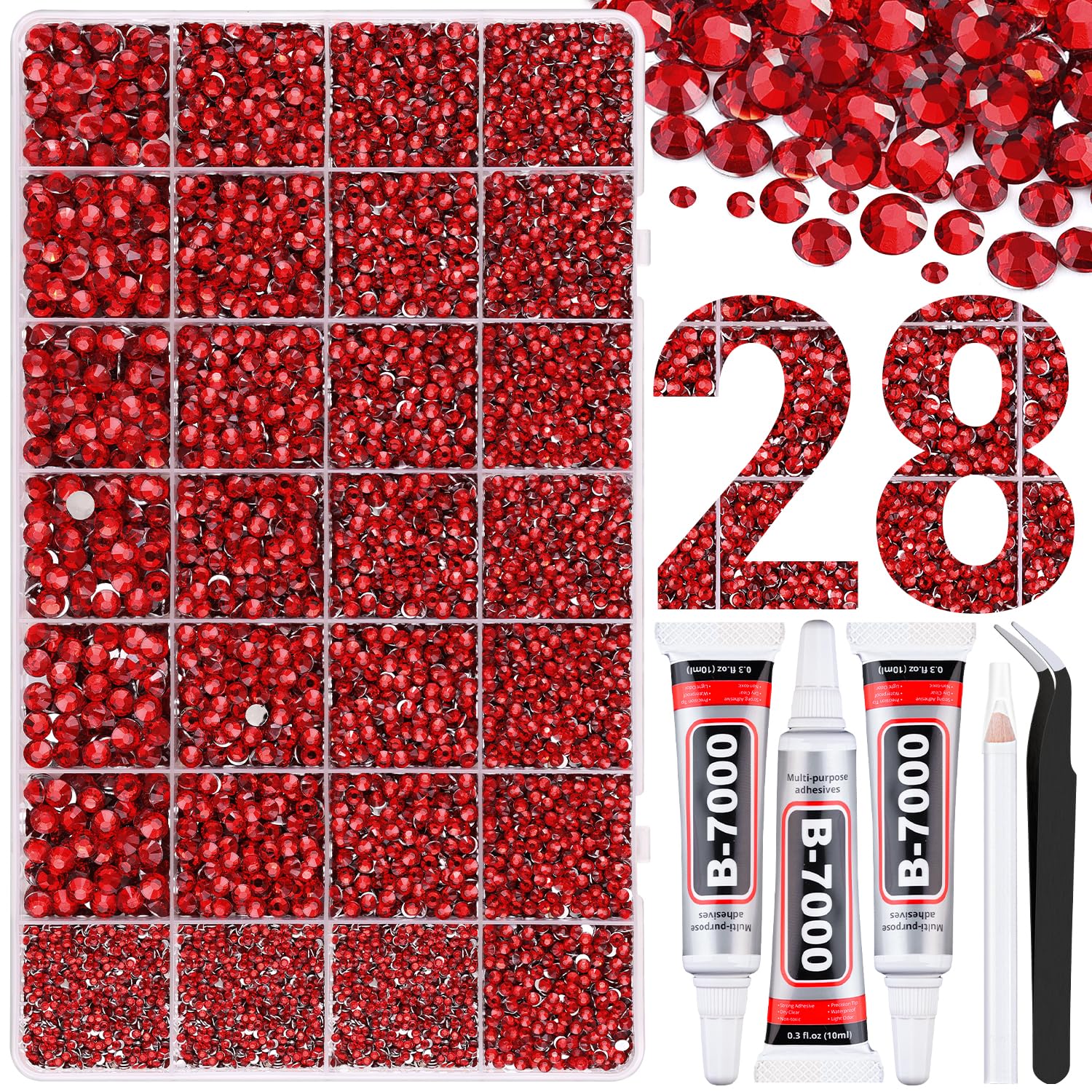 TINKRSTUFF strass en résine rouges brillants pour décor DIY