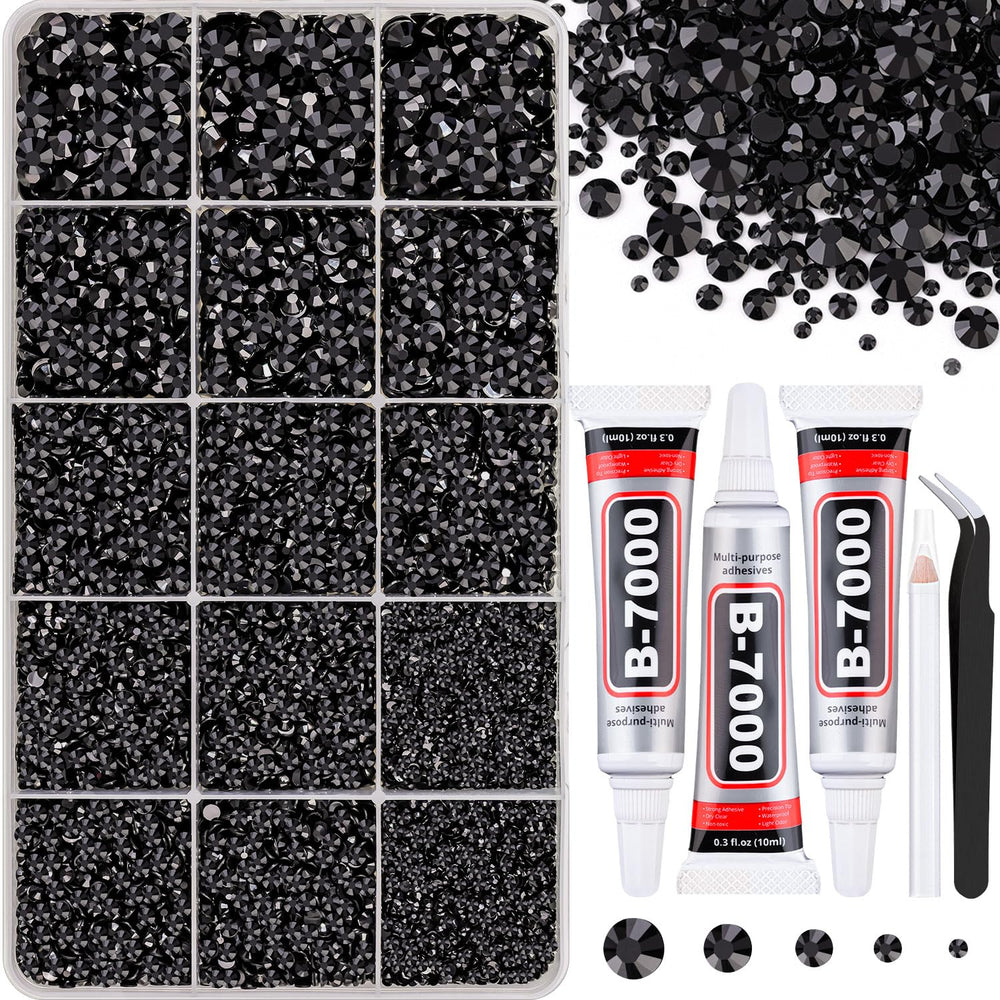 Strass noirs TINKRSTUFF 2mm, dans boîte, prêt pour petites créations.