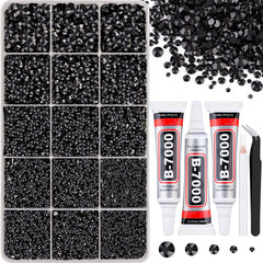 Strass noirs TINKRSTUFF 2mm, dans boîte, prêt pour petites créations.