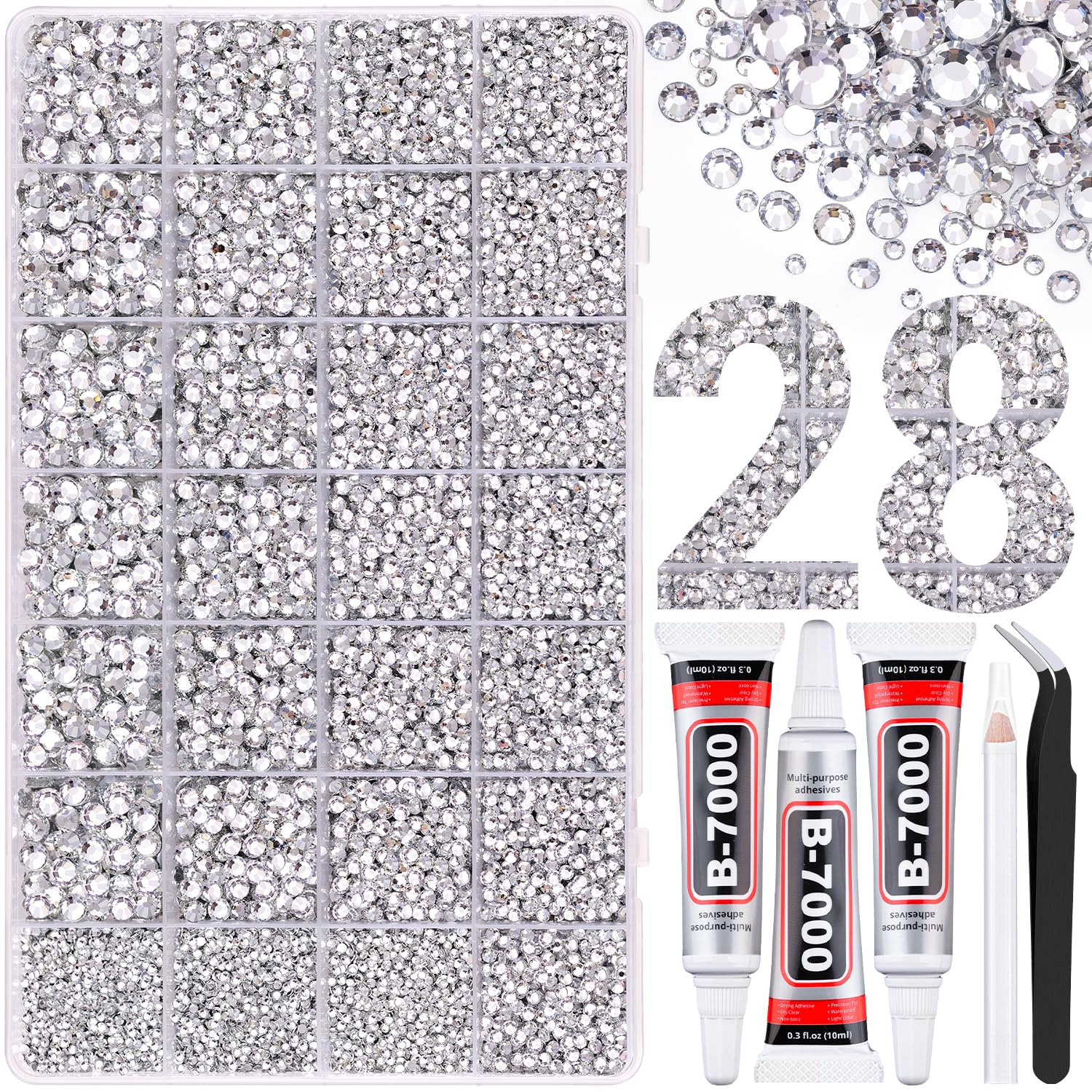 Cuiseur de strass TINKRSTUFF avec résine transparente et boîte à grilles pour pavage créatif