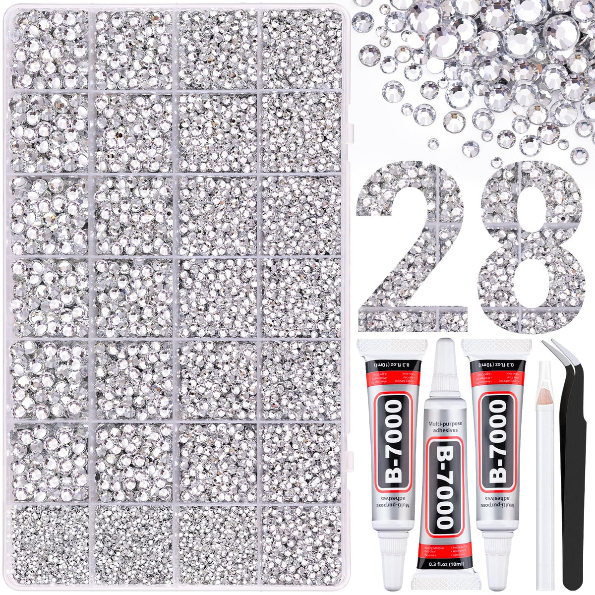 Cuiseur de strass TINKRSTUFF avec résine transparente et boîte à grilles pour pavage créatif