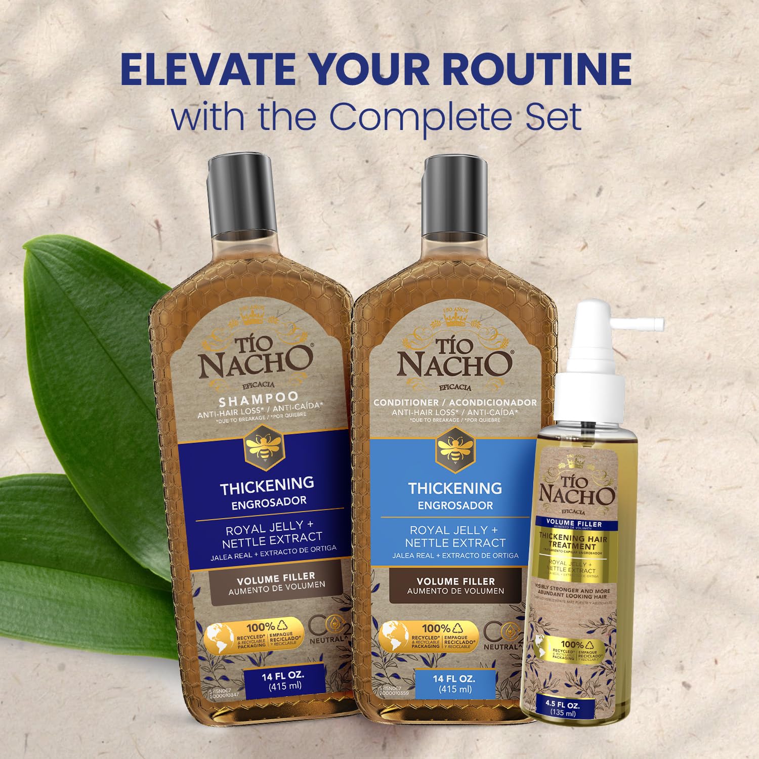 Tio Nacho conditioner image focusing on hair detangling and shine