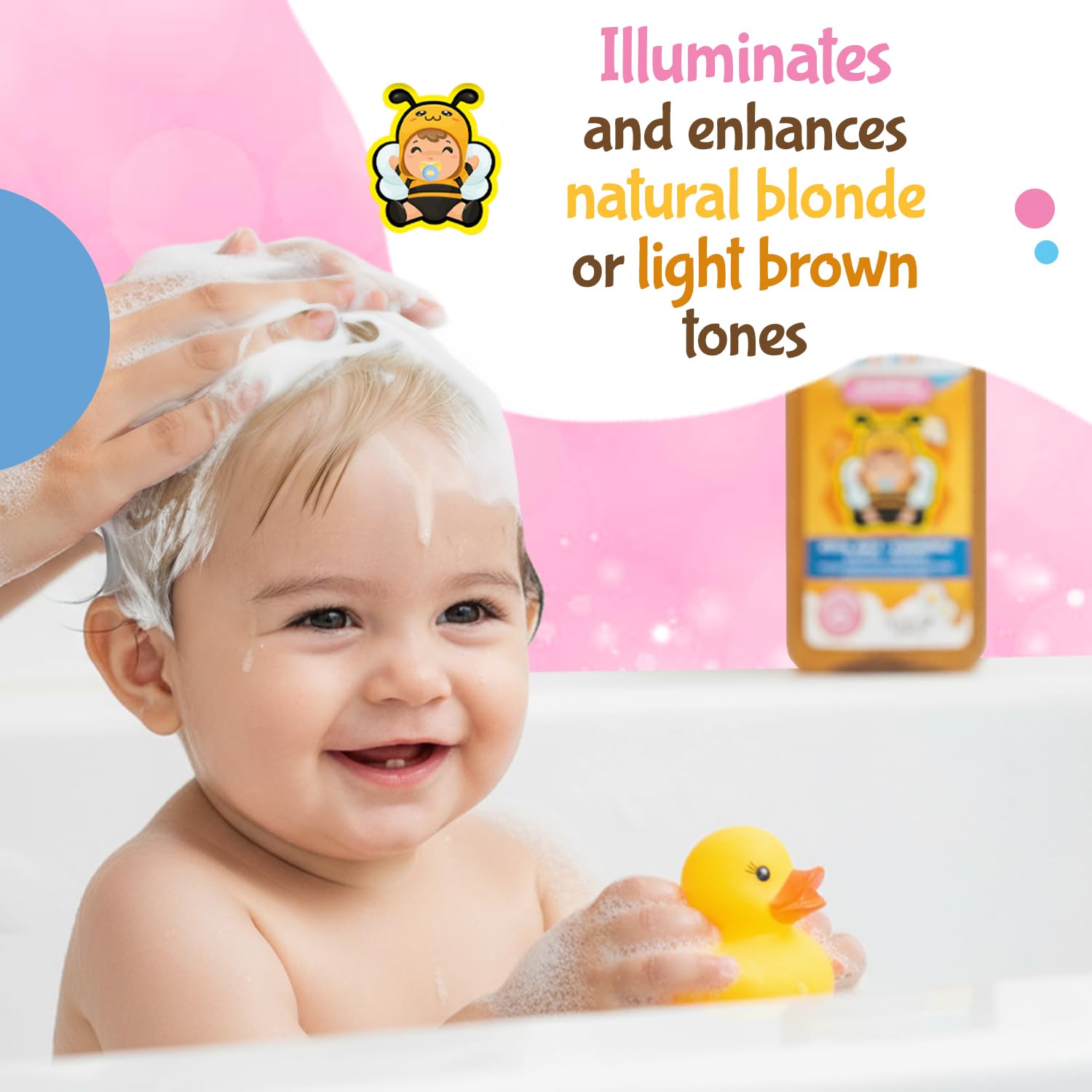 Étiquette hypoallergénique et sans sulfates sur le shampoing bébé Tio Nacho Royal.