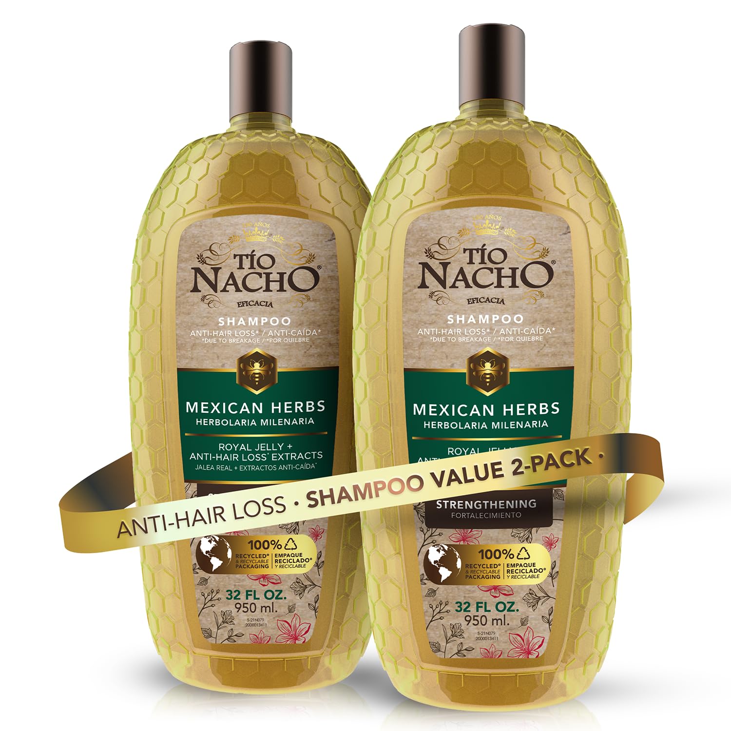 Shampoing anti-chute Tío Nacho aux herbes mexicaines pour cheveux plus forts