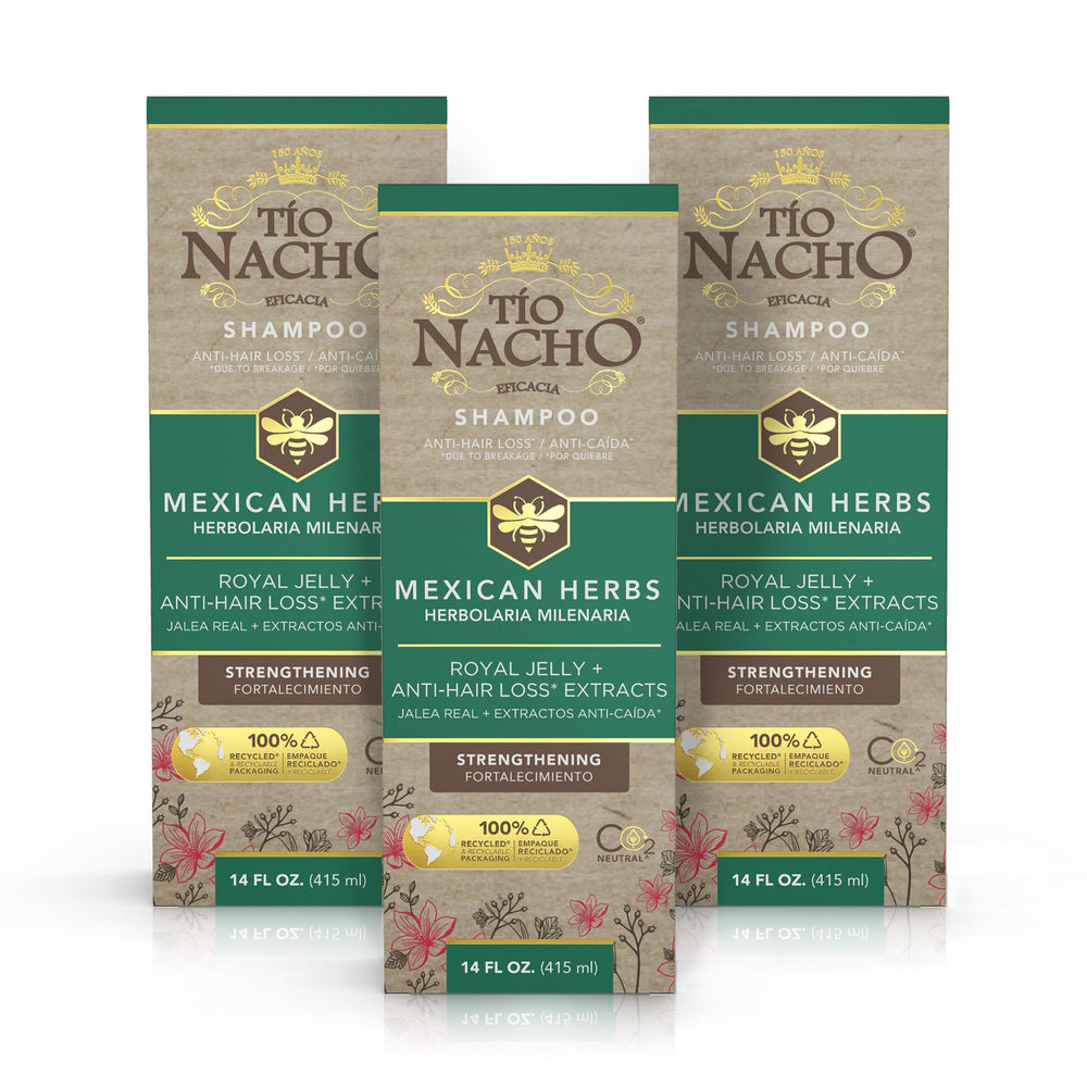 Shampoing Tío Nacho Anti-Chute en flacon visible, potentiel pour renforcer les cheveux.