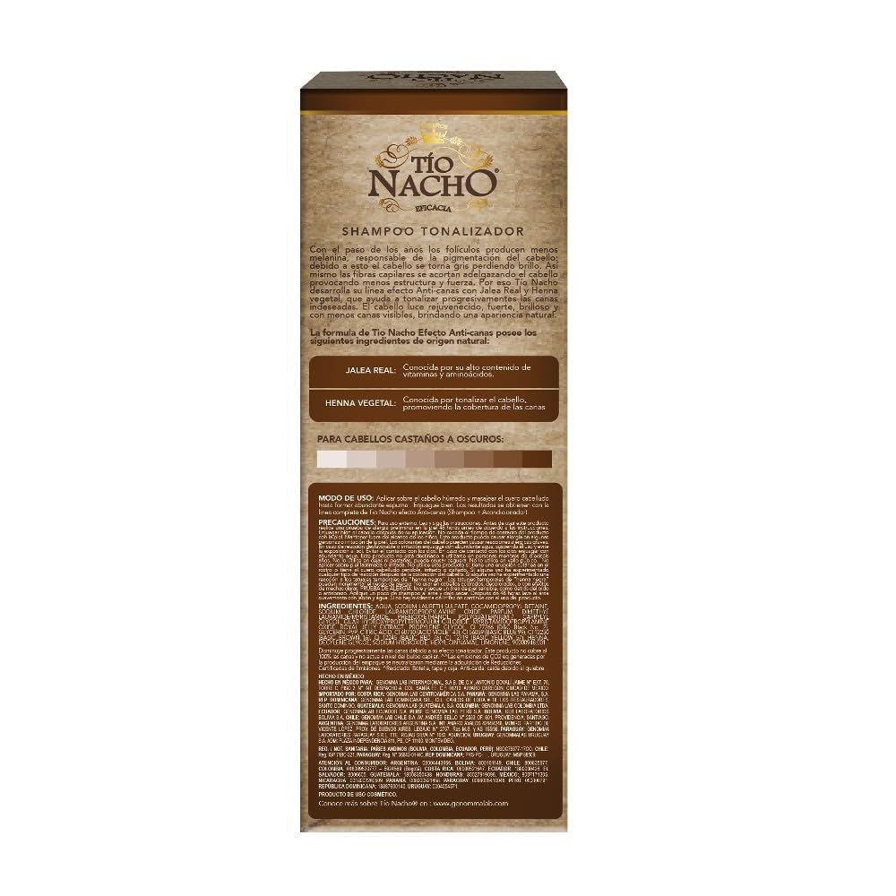 Cheveux gris visés par le shampoo Tio Nacho Henna Egyptienne
