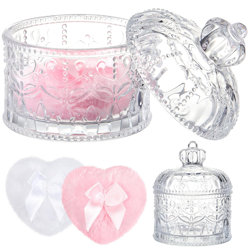 Contenant en verre cristal Tioncy pour poudre, élégant et réutilisable.